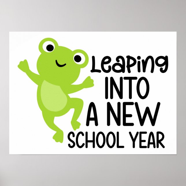 Affiche Leaping Into Learning – Fun & Fresh Start Design (Devant)