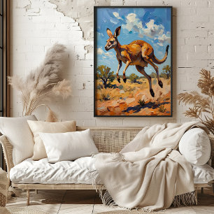 Affiche Leaping Kangaroo Peinture
