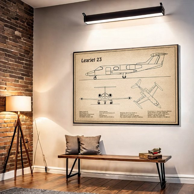 Affiche Learjet 23 - Plan de dessin du plan d'avion SD (Créateur téléchargé)