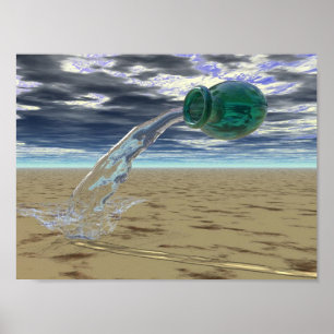 Affiche L'eau de versement pleine
