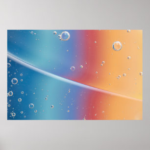 AFFICHE L'EAU SE DÉVERSE SUR LE BUCKET EN PLASTIQUE BLEU