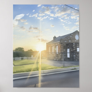 Affiche L'éblouissement du soleil le matin