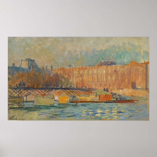 Affiche Lebourg - Le Louvre Et Le Pont Des Arts (Devant)