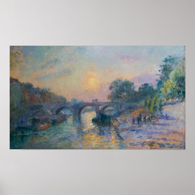 Affiche Lebourg - Le Pont Marie Au Coucher Du Soleil (Devant)