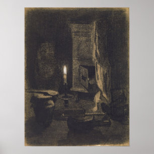 Affiche Lebourg - Nature morte avec bougie