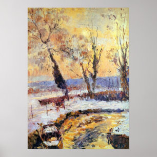 Affiche Lebourg - Neige au coucher du soleil