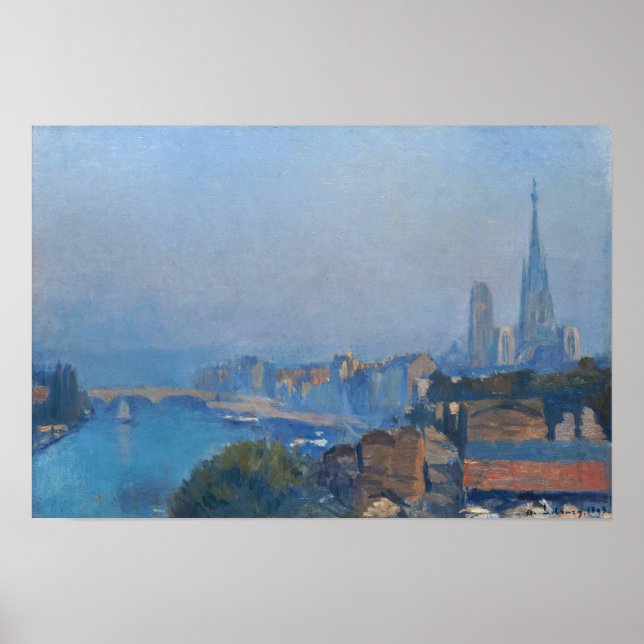 Affiche Lebourg - Rouen La Seine Et La Cathédrale (Devant)