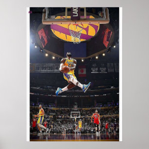 Affiche lebron james, nba, basket-ball, roi james, slam du