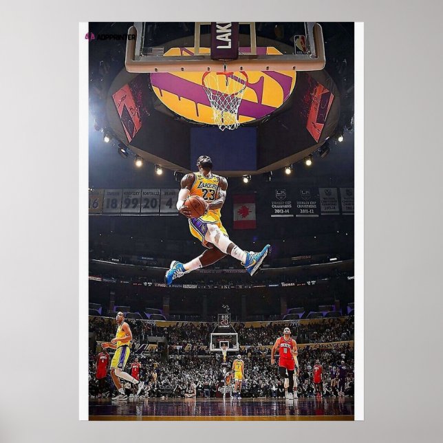 Affiche lebron james, nba, basket-ball, roi james, slam du (Devant)