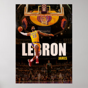Affiche lebron james, nba, basket-ball, roi james, slam du