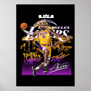 Affiche lebron james, nba, basket-ball, roi james, slam du