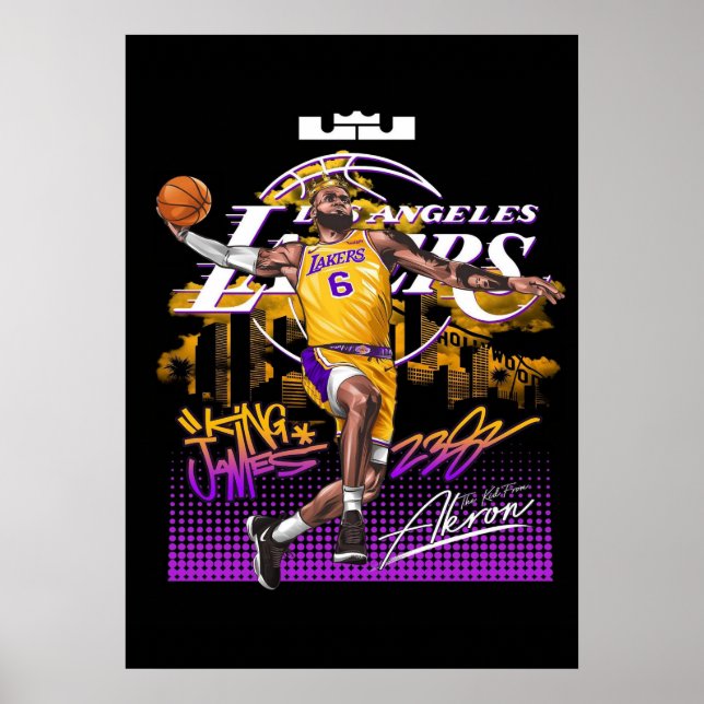 Affiche lebron james, nba, basket-ball, roi james, slam du (Devant)