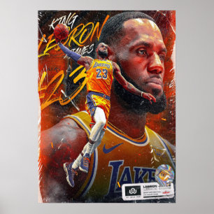 Affiche lebron james, nba, basket-ball, roi james, slam du