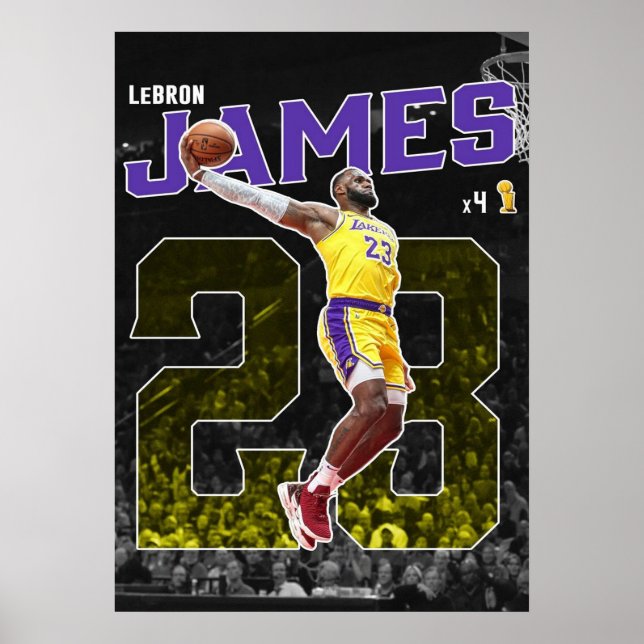Affiche lebron james, nba, basket-ball, roi james, slam du (Devant)