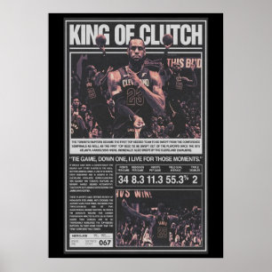 Affiche lebron james, nba, basket-ball, roi james, slam du
