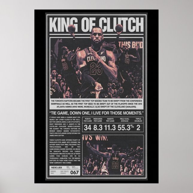 Affiche lebron james, nba, basket-ball, roi james, slam du (Devant)
