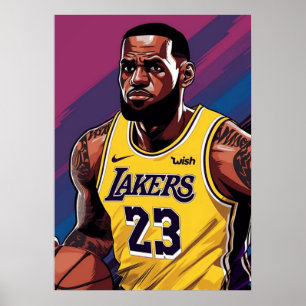 Affiche lebron james, nba, basket-ball, roi james, slam du