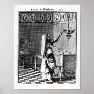 Affiche L'éclairage des bougies de sabbat