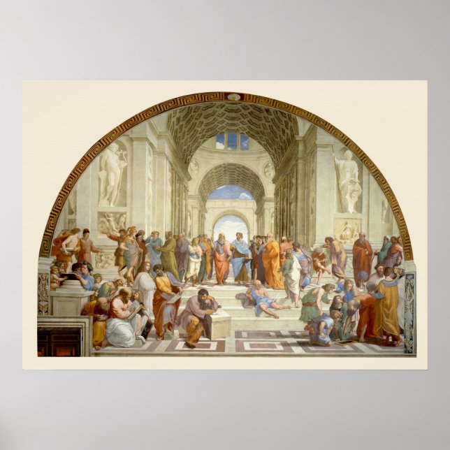 Affiche L'école d'Athènes par Raffaello (Devant)