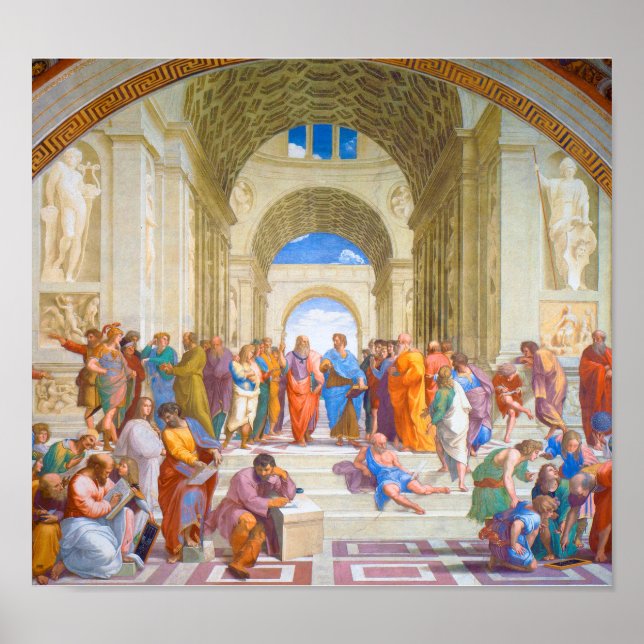 Affiche L'école d'Athènes, Raphael (Devant)