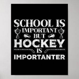 Affiche L'école de hockey sur glace vintage est importante
