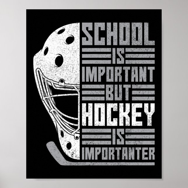 Affiche L'école est importante Hockey Plus important Garço (Devant)