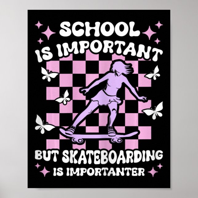 Affiche L'école est importante Skateboarding Importanter S (Devant)