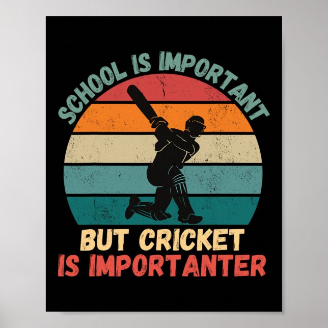 Affiche L'école rétro est importante Le cricket est plus i (Devant)