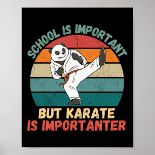 Affiche L'École Retro Panda Est Importante Le Karaté Est I