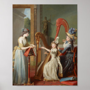 Affiche Leçon De Harpe Donnée Par Madame De Genlis
