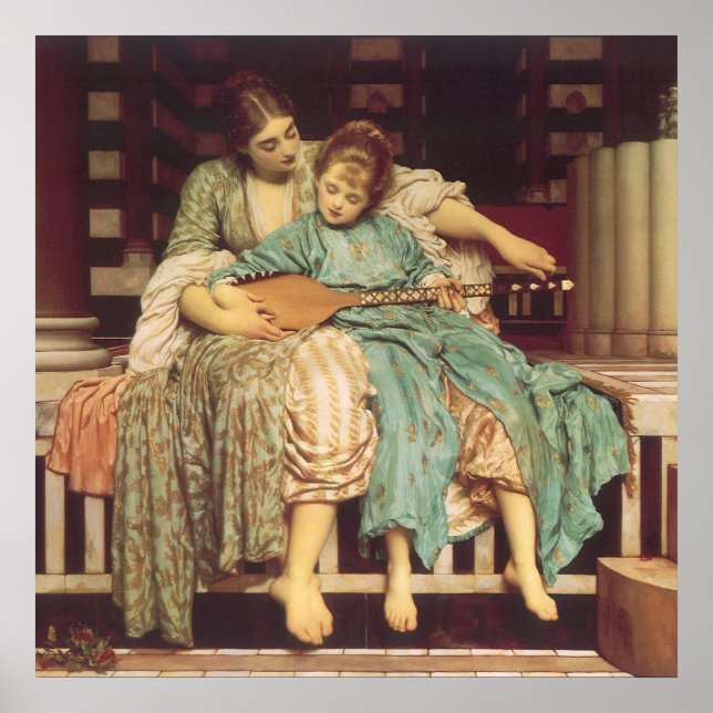 Affiche Leçon de musique par Lord Frederic Leighton (Devant)