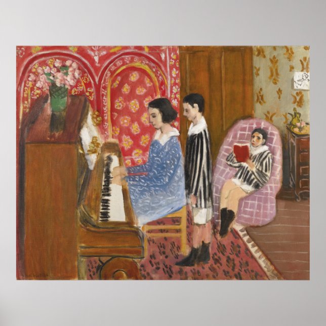 Affiche Leçon de piano de Matisse (Devant)