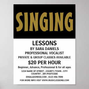 Affiche Leçons modernes audacieuses, vocalistes Publicité