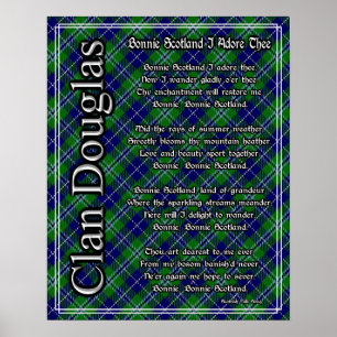 Affiche L'Ecosse mignonne j'adore le tartan de Douglas de