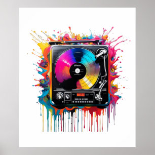 Affiche lecteur de disques arc-en-ciel