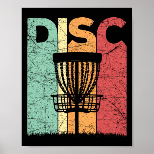 Affiche Lecteur de golf de disque Vintage Frolf Retro