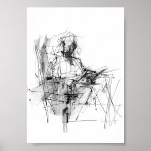 Affiche Lecteur de livre abstrait