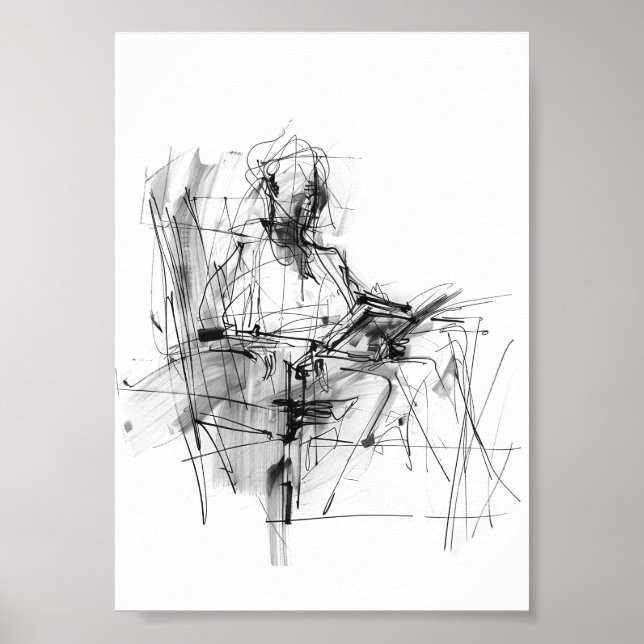 Affiche Lecteur de livre abstrait (Devant)
