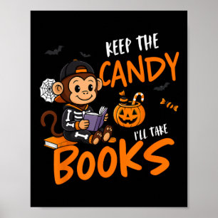 Affiche Lecteur de livre mignonne Halloween Lecture Bookwo