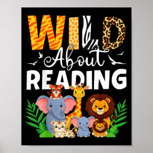 Affiche Lecteur de livres lectrice bibliothécaire amoureux
