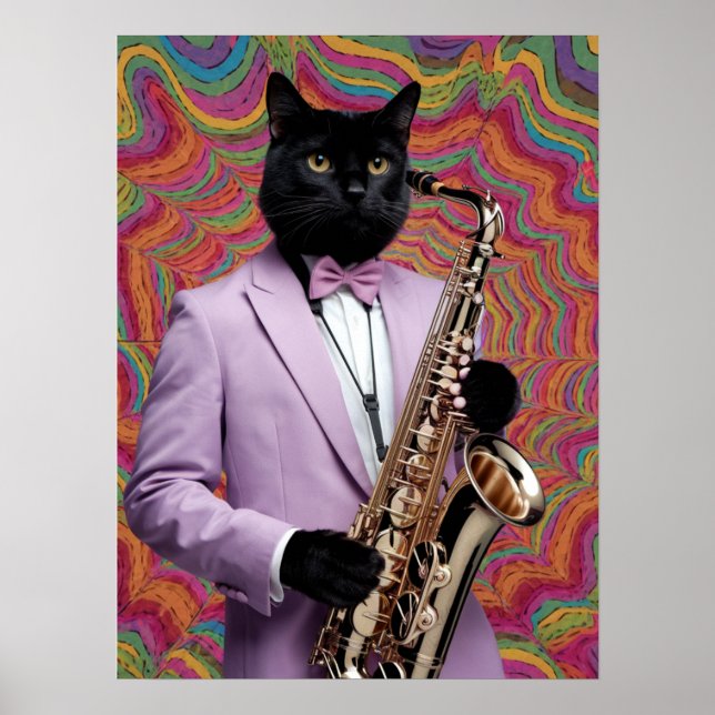 Affiche Lecteur de saxophone Panther (Devant)