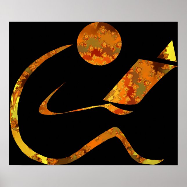 Affiche Lecteur d'impression dorée (Devant)