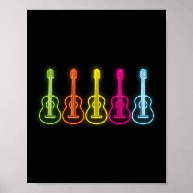 Affiche Lecteur d'ukulele arc-en-ciel Vintage rétroactif (Devant)