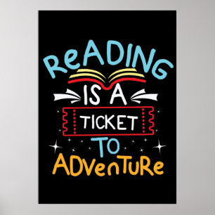 Affiche Lecteur Lecture De Cadeaux Est Un Billet À Aventur
