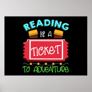Affiche Lecteur Lecture De Cadeaux Est Un Billet À Aventur