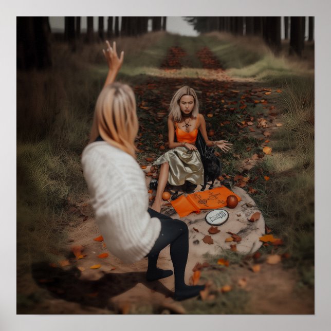 Affiche Lecteur Psychique Moyen Witchy AI Art Matte Value (Devant)