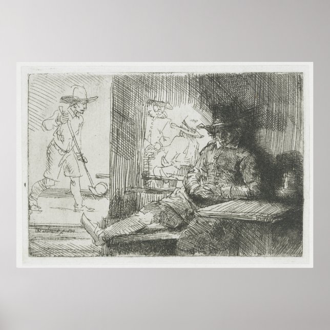 Affiche Lecteur Ringball - Rembrandt Etching Golf Print (Devant)
