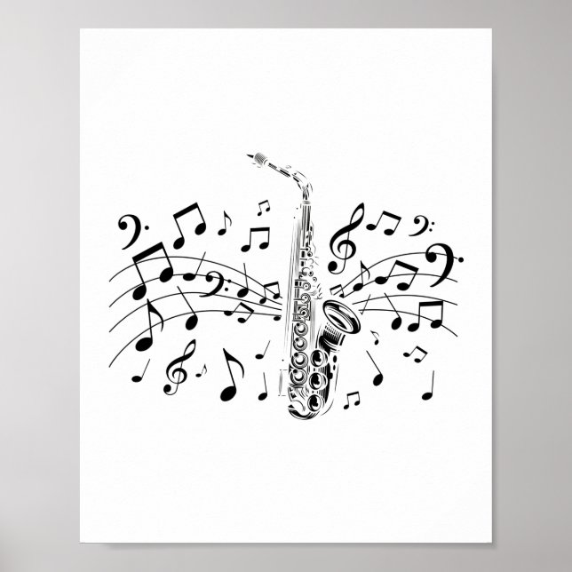 Affiche Lecteur saxophone Instrument de musique musicien C (Devant)