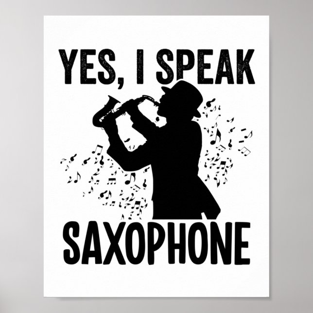 Affiche Lecteur saxophone | Musicien d'instruments de musi (Devant)
