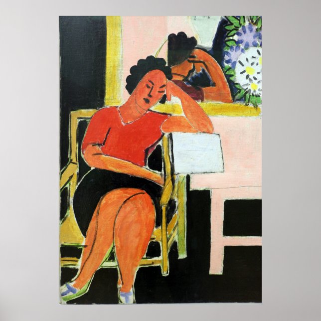 Affiche Lecteur sur Black Arrière - plan Matisse (Devant)